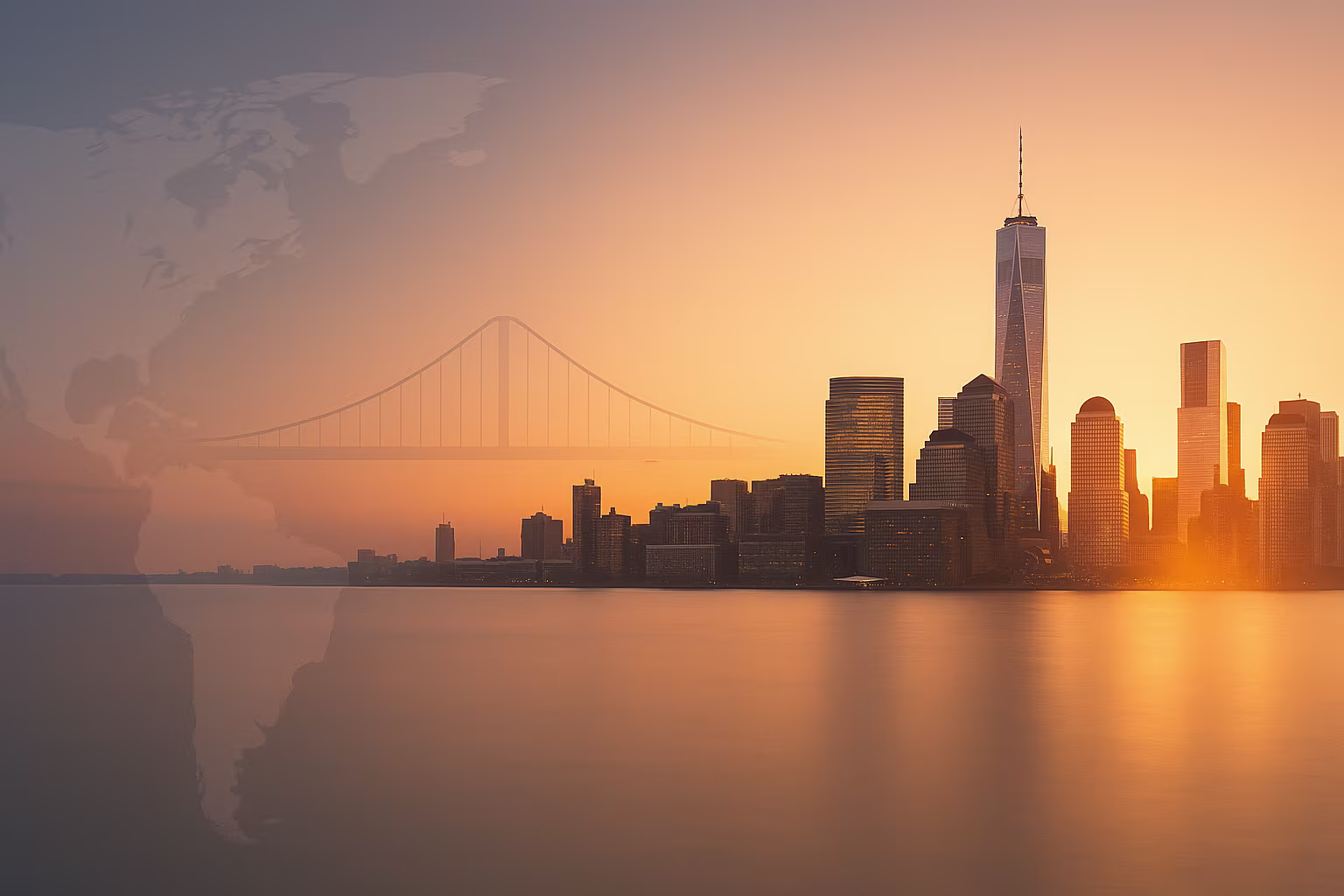 Sunset over the city